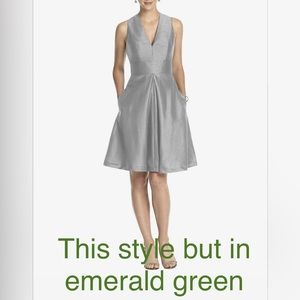 Alfred sung bridesmaid dress emerald green D610